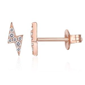 14k Rose Gold Plated Bolt Earring